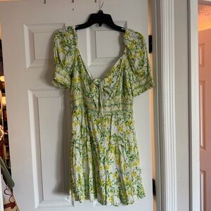 Alice + Olivia Green & Yellow Floral Dress